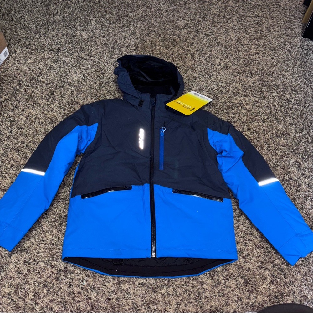 NEW Ski Doo BRP Jacket PARTICLE JACKET TEEN Logo Winter Insulated size 10 Blue